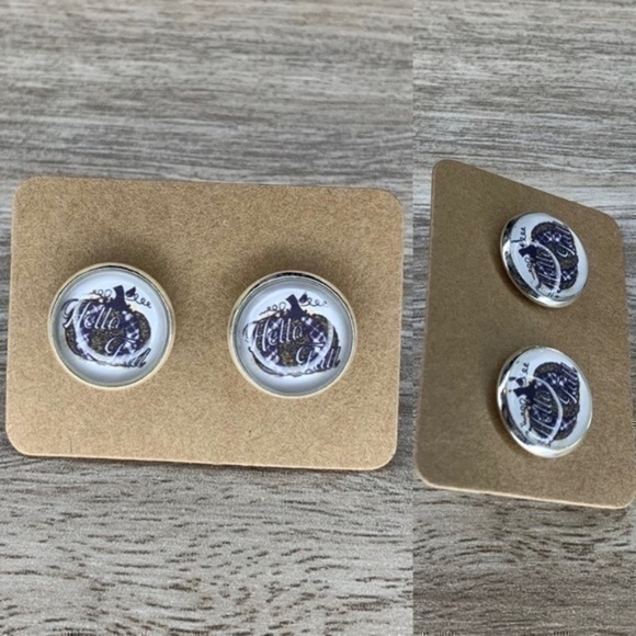 a new day Jewelry - Pumpkin “Hello Fall” 12mm earring set new